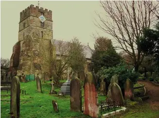  ??  ?? ABOVE: The churchyard of All Saints, Brenchley, in Kent, reportedly haunted by a lone Roman soldier.