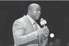  ?? ROBERT HANASHIRO, USA TODAY SPORTS ?? Much is up in the air regarding the draft picture for the Lakers and front office leader Magic Johnson.