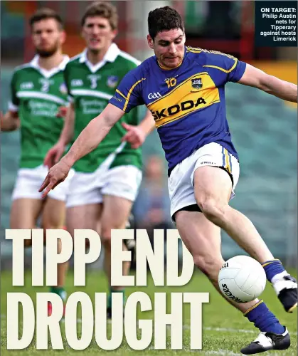  ??  ?? ON TARGET: Philip Austin
nets for Tipperary against hosts
Limerick