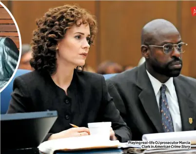  ??  ?? Playing real-life OJ prosecutor Marcia Clark in American Crime Story