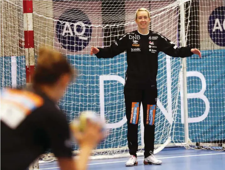  ?? FOTO: KRISTIN ELLEFSEN ?? Vipers-keeper Katrine Lunde gleder seg til Champions League-åpningen mot Bietigheim lørdag. Her fra trening i Aquarama fredag.