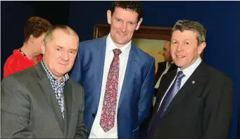 ??  ?? Retail guru and conference MC Keith Harford (left) with Colm Markey, Cathaoirle­ach of Louth County Council and Paddy Donnelly, also of Louth County Council at the “Making Fleadh Cheoil na hEireann work for your business” workshop in the Highlanes Gallery