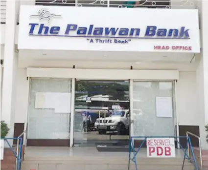  ?? FOTO FROM THE PHILIPPINE DEPOSIT INSURANCE CORP. ?? ORDERED CLOSED. The Monetary Board of the Bangko Sentral ng Pilipinas, in a resolution dated May 6, ordered the Philippine Deposit Insurance Corp. to take over The Palawan Bank.