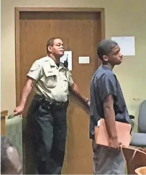  ??  ?? Quandarius Richardson appears in court on Friday, August 16, 2019 before Criminal Court Judge Chris Craft.