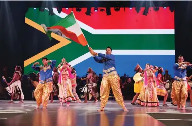  ?? PICTURE: SHELLEY KJONSTAD/ AFRICAN NEWS AGENCY (ANA) ?? OFFICIAL OPENING: Dancers from the Playhouse Dance Residency and the Nateshwar Dance Company perform at the third BRICS Film Festival hosted by the Department of Arts and Culture.