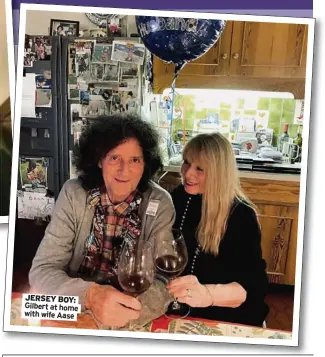  ??  ?? JERSEY BOY: Gilbert at home with wife Aase
