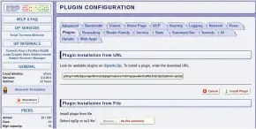  ??  ?? Install plugins such as I2PBote via a URL or downloaded files. They will appear in the Applicatio­ns and Configurat­ion section of the I2P Router Console.