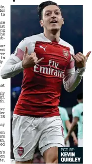  ?? PICTURE: KEVIN QUIGLEY ?? Classy: Ozil celebrates his opener