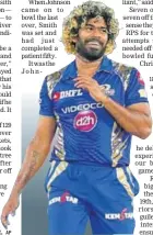  ??  ?? Malinga bowled two great overs to keep MI in the hunt.