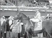  ?? AP/JOHN KEKIS ?? rode Good Samaritan to a 4¾-length victory over Giuseppe the Great to spoil a matchup between the winners of the Kentucky Derby and the Preakness Stakes in Saturday’s Jim Dandy Stakes at Saratoga Race Course in New York. Derby winner Always Dreaming,...