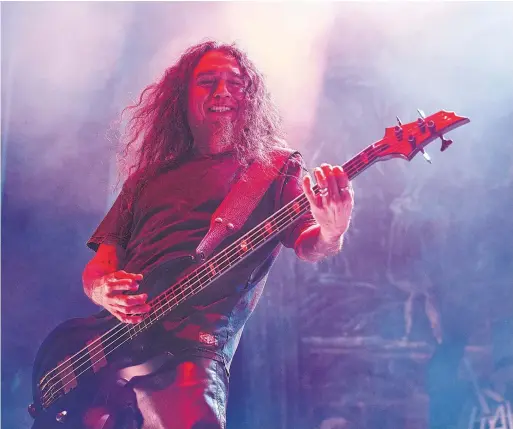  ?? RICK MADONIK/TORONTO STAR ?? Music metal gods Slayer, fronted by Tom Araya, tore the roof off Toronto Tuesday night during their Final World Tour.