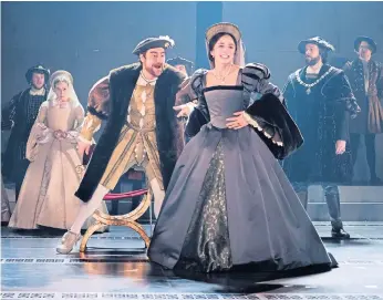  ??  ?? TUDOR TALE: Lydia Leonard and Nathaniel Parker in the Tony-nominated ‘Wolf Hall’.