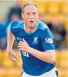  ??  ?? Steven Anderson tops the all-time appearance list with St Johnstone with 441 games for the Perth club.