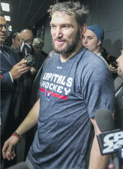  ?? ERNEST DOROSZUK / POSTMEDIA NEWS ?? “It’s my country,” Washington star Alex Ovechkin says of his unwavering desire to represent Russia in South Korea next year. “It’s the biggest opportunit­y of your life to play in the Olympic Games.”