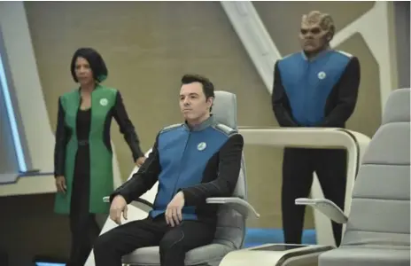  ?? MICHAEL BECKER/FOX VIA THE ASSOCIATED PRESS ?? Creator Seth MacFarlane wants The Orville to be an example of the positive-thinking approach to science fiction on TV.