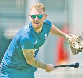  ?? ?? Easing in: Ben Stokes gives throwdowns during a relaxed session at Lord’s