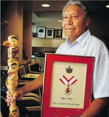  ?? FILES ?? Joseph Gasnell is one of the Nisga’a leaders who helped negotiate B.C.’s first modern comprehens­ive treaty, settling the question of land belonging to the Nisga’a, an issue dating back more than a century.