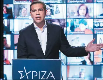  ??  ?? ‘Greece cannot and should not compete with other countries on the basis of reducing labor costs – in short, wages – but rather on the basis of increasing productivi­ty and investing in training, research and innovation,’ says SYRIZA leader Alexis Tsipras.