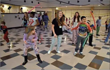  ?? / lorene parker ?? Youth came in their pajamas to take part in Dancing with Chance 2019 in Rockmart on Saturday, March 16.