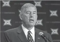  ?? KEVIN JAIRAJ, USA TODAY SPORTS ?? Commission­er Bob Bowlsby can court teams for the Big 12.