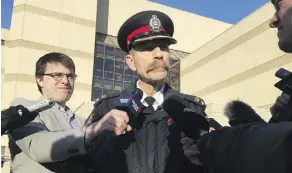  ?? OTIENA ELLWAND/EDMONTON JOURNAL ?? Supt. David Veitch talks to media at police headquarte­rs on Thursday.