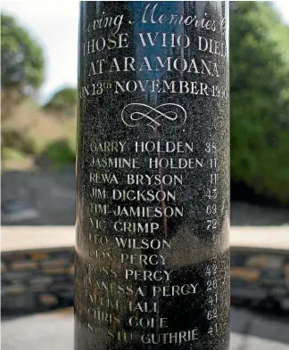  ??  ?? A memorial sculpture at Aramoana. John Battersby says our parliament­arians did ‘‘precious little’’ about firearm laws after the Aramoana and Port Arthur massacres.