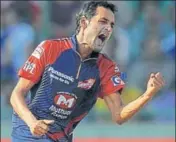  ?? AFP ?? Nadeem, who plays for Daredevils, was the Man of the Match.