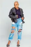  ?? ?? DENIM + LEATHER JACKET + T-SHIRT: If you want to dress up for a casual night, this is definitely a transition­al outfit to try. It can go from night to day!