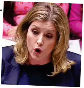  ?? ?? Punchy performer: Penny Mordaunt in the Commons yesterday