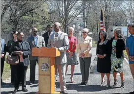  ?? TRENTONIAN FILE PHOTO ?? Trenton Mayor Eric Jackson speaks at the renaming of Lamberton Park to Juan Martinez Memorial Park on Wednesday.