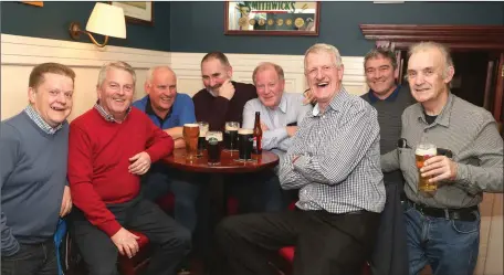  ??  ?? Jackie Hanratty pictured on a night out with his fellow postmen to celebrate his retirement from An Post.