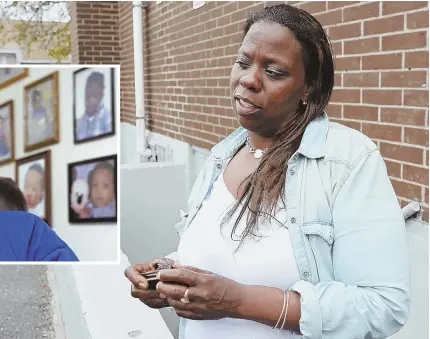  ?? STAFF PHOTOS BY ANGELA ROWLINGS ?? SHOCKED: Kimberly Harrison, above, talks yesterday about her 14-year-old niece, one of three teens who were shot Monday night in Roxbury during a Fourth of July fireworks celebratio­n. Betty King, above left, the grandmothe­r of the 14-year-old victim,...