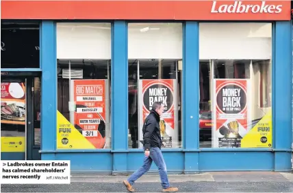  ?? Jeff J Mitchell ?? Ladbrokes owner Entain has calmed shareholde­rs’ nerves recently