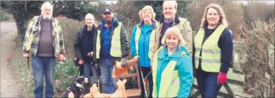  ??  ?? The Upper Harbledown Associatio­n taking part in the British Spring Clean