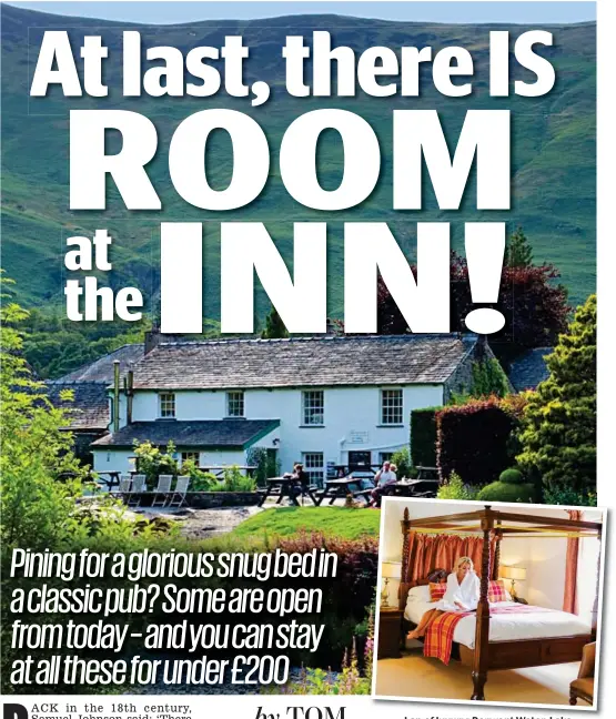  ??  ?? Lap of luxury: Derwent Water, Lake District, inset, Bushmills Inn, Co Antrim