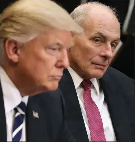  ?? THE ASSOCIATED PRESS FILE ?? Former White House chief of staff John Kelly, right, admitted Saturday he has second thoughts about leaving his job, stating: “It pains me to see what’s going on.”