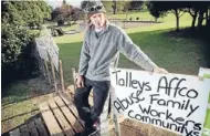  ??  ?? Staying strong: Union member Roger Kennard said the pickets would protest on SH1 until a resolution was reached with Affco. Photo: Bruce Mercer/fairfax NZ