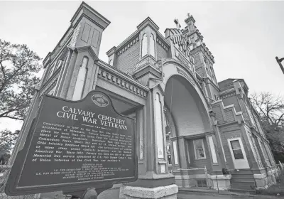  ?? JOVANNY HERNANDEZ/MILWAUKEE JOURNAL SENTINEL ?? Calvary Cemetery Gatehouse, 5503 W. Blue Mound Road, was built in 1897 and is known for its Victorian Gothic design.