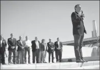  ?? AP/KEVIN LILES ?? Ted Cruz speaks at a rally Saturday at Liberty Plaza in Atlanta. On Saturday evening, Cruz spoke to a crowd of more than 1,000 in Little Rock, where he continued his criticism of Donald Trump.