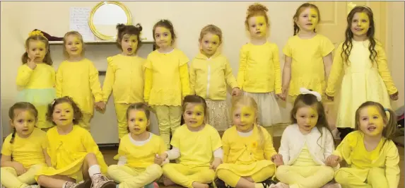  ??  ?? The Tiny Tots group taking part in the 2 Many Dance Moves show in the YMCA hall.