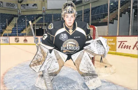  ?? JASON MALLOY/THE GUARDIAN ?? Goalie Matthew Welsh is entering his fourth season with the Charlottet­own Islanders.