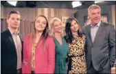  ?? PICTURE: SABC ?? Members of the cast of the popular soapie 7de Laan, who play the Welman family: from left, André Lotter (Rikus), Kristen Raath (Amorey), Deirdre Wolhuter (Mariaan), Carina Nel (Alexa) and David Rees (Chris).