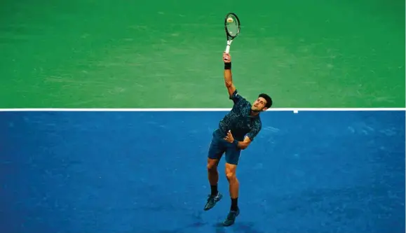  ?? (EDUARDO MUNOZ ALVAREZ/AFP) ?? Novak Djokovic a livré une véritable démonstrat­ion face au Français Richard Gasquet (6-2 6-3 6-3) à l’US Open le 1er septembre.