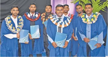  ?? Picture: JONACANI LALAKOBAU ?? This group of students was all smiles after their graduation.