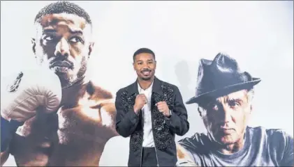  ??  ?? Michael B. Jordan, en la reciente presentaci­ón en Madrid de Creed II.