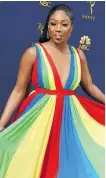  ??  ?? Tiffany Haddish honoured her father in the colours of the Eritrean flag.