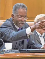  ??  ?? Democratic Sen. Reginald Tate of Memphis speaks during a Senate Education Committee hearing on Feb. 13, 2013. ERIK SCHELZIG / AP