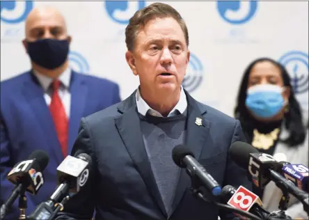  ?? Arnold Gold / Hearst Connecticu­t Media ?? With Connecticu­t’s unemployme­nt rolls near historic lows for any initial stretch of a calendar year, Gov. Ned Lamont reiterated plans to help residents through property tax relief.