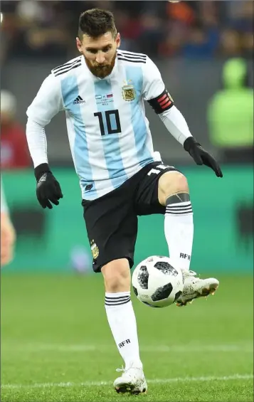  ??  ?? Hopefully Lionel Messi can lead Argentina to World Cup glory in Russia next summer.