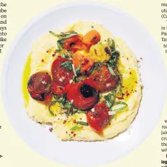  ?? ZARIN GOLDBERG, FOR THE WASHINGTON POST] [PHOTO BY STACY ?? Polenta With Basil and Roasted Cherry Tomatoes